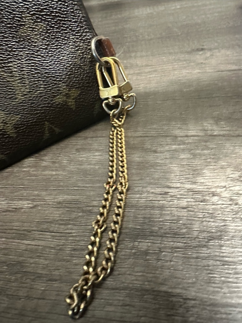 Louis Vuitton Monogram Canvas Chain Wallet in Brown with Gold Hardware - Picture 6 of 14